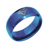 Yellow Chimes Superman Stylish Blue Band Ring - Stylish Accessory